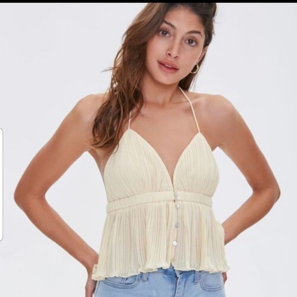 Host Pick Forever 21 Pleated Halter Top - Picture 1 of 7